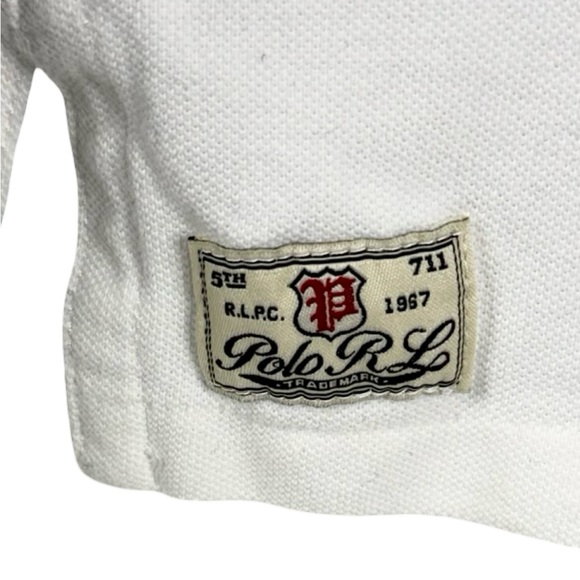 Polo Ralph Lauren Mens 2XL Polo Shirt White Black 100% Cotton #5 Custom Fit - Picture 6 of 10